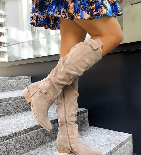 Симона | Удобни и топли ботуши от велур