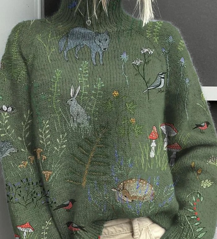 Елка | Топъл и елегантен пуловер с висока яка